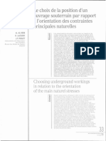 Le Choix de La Position D'un Ouvrage Souterrain Par Rapport L'orientation Des Contraintes Principales Naturelles