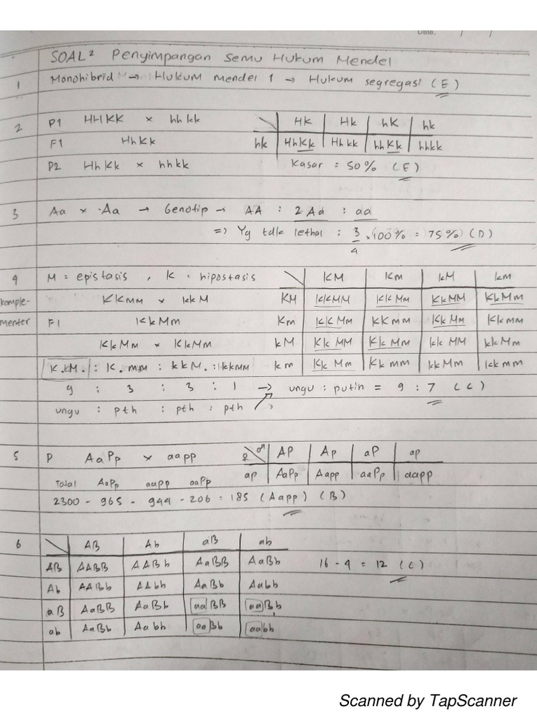 Biologi Soal2 Penyimpangan Semu Hukum Mendel