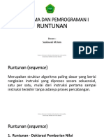 ALGORITHMA DAN PEMROGRAMAN I - Materi10.ALGORITMA DAN PEMROGRAMAN I (Runtunan)