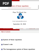 Sytem of Linear Equations - : Phan Thi Khanh Van