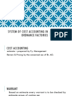 System of Cost Accounting in Ordnance Factories