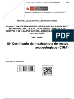 15.-CERTIFICADO DE INEXISTENCIA DE RESTOS ARQUEOLOGICOS