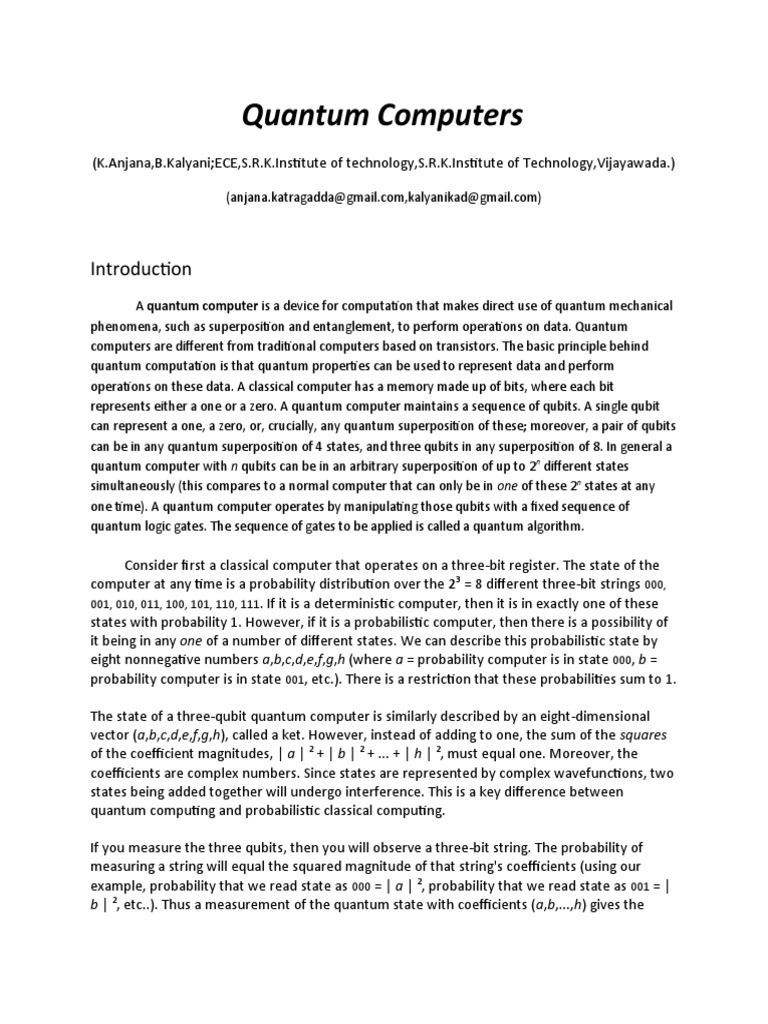 Understanding Quantum Computers | PDF | Quantum Mechanics | Wave Function