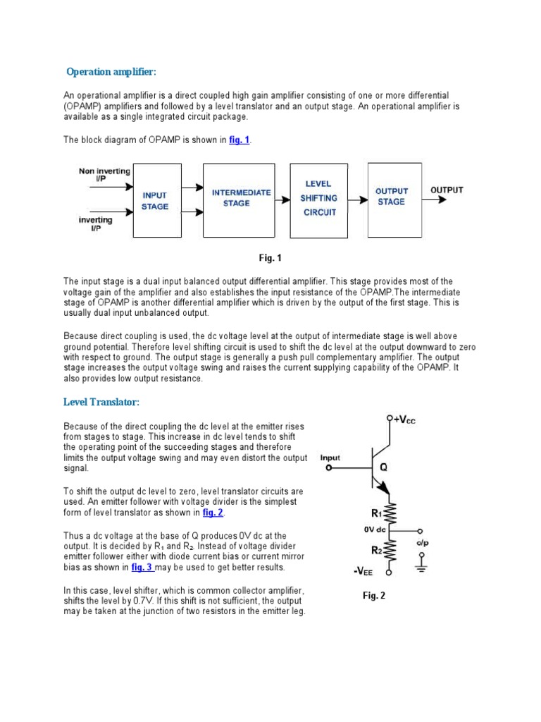 OpAmp Lecture Notes PDF Operational Amplifier Amplifier