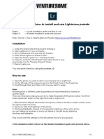 Installation Guide Lightroom Preset