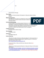 Research on Minority Student Participation in Education Abroad-A Meta-Analysis, Forum on EA READ submission by D  Comp