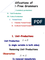 I. Nullable Variables (II. Unit-Productions III. Useless Productions