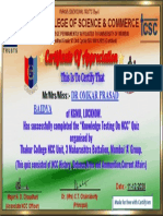 Certificate For DR OMKAR PRASAD BAIDYA For - Knowledge Testing - On Nat...