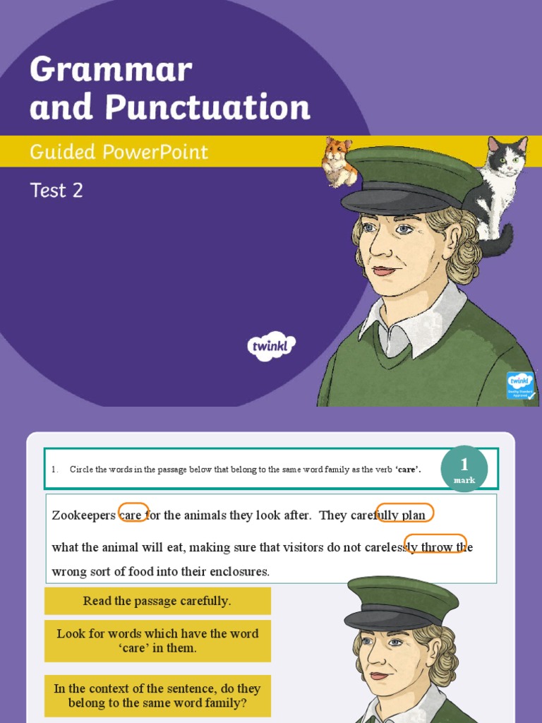 Year 3 Grammar and Punctuation Test 2 | PDF | Verb | Sentence (Linguistics)