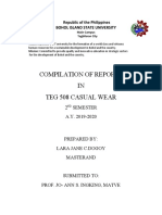 Compilation of Reports IN Teg 508 Casual Wear: Republic of The Philippines Bohol Island State University