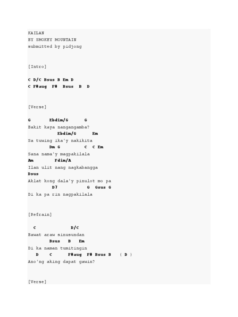 Kailan Chords PDF