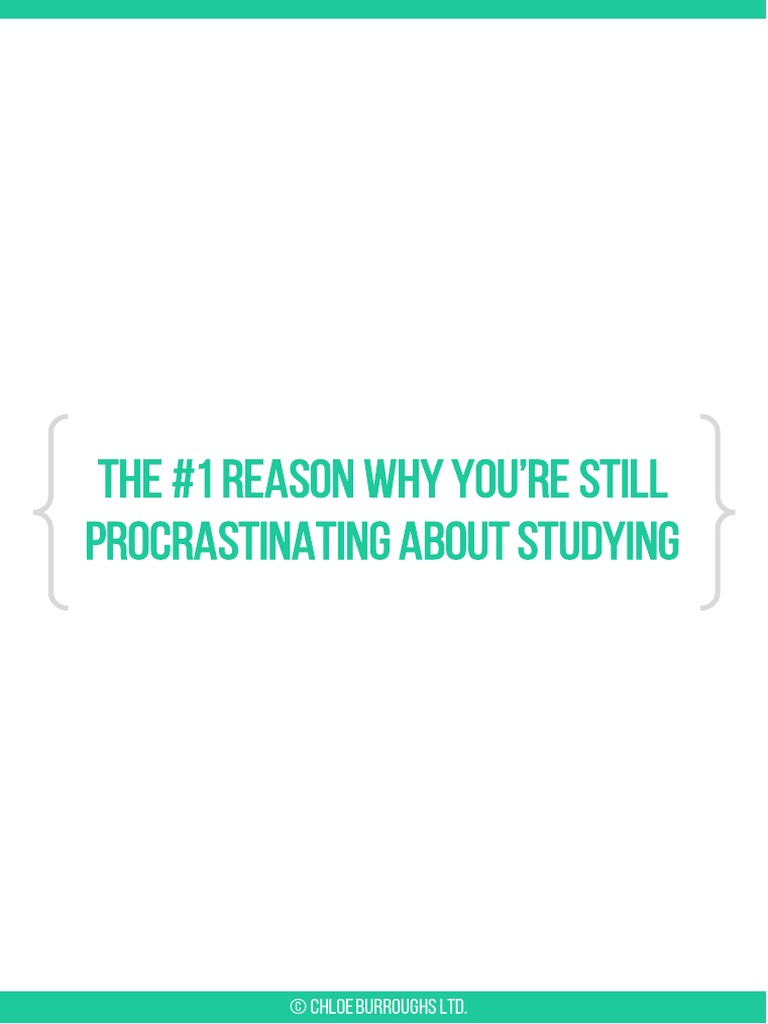 The 1 Reason Why You're Still Procrastinating About Studying PDF