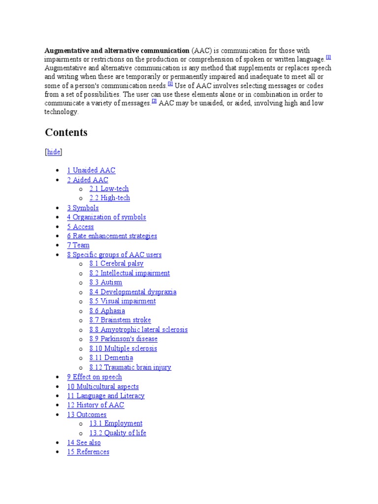 AAC Access for Communication Users | PDF | Communication | Human ...