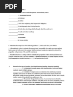 Activities/Assessments 2:: Determine The Type of Sampling. (Ex. Simple Random Sampling, Purposive Sampling)