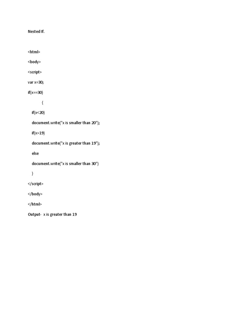 Nested If. | PDF