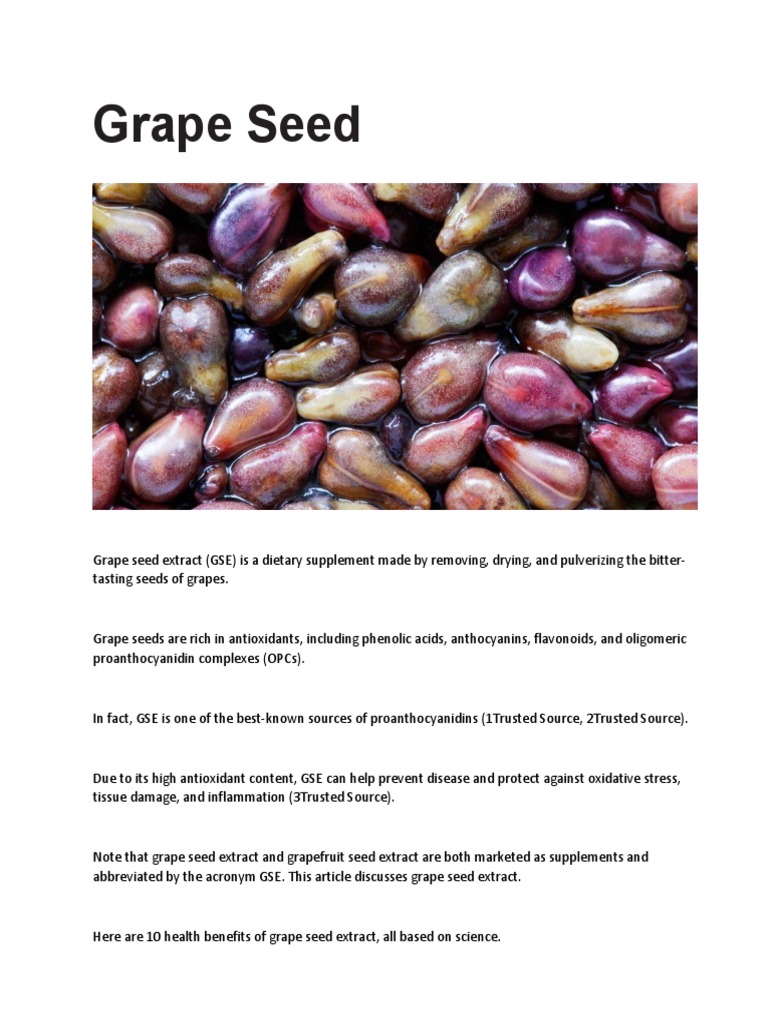 Health Benefits of Grape Seed Extract | PDF