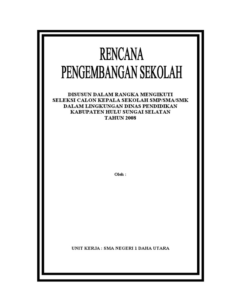 Rencana Pengembangan Sekolah | PDF