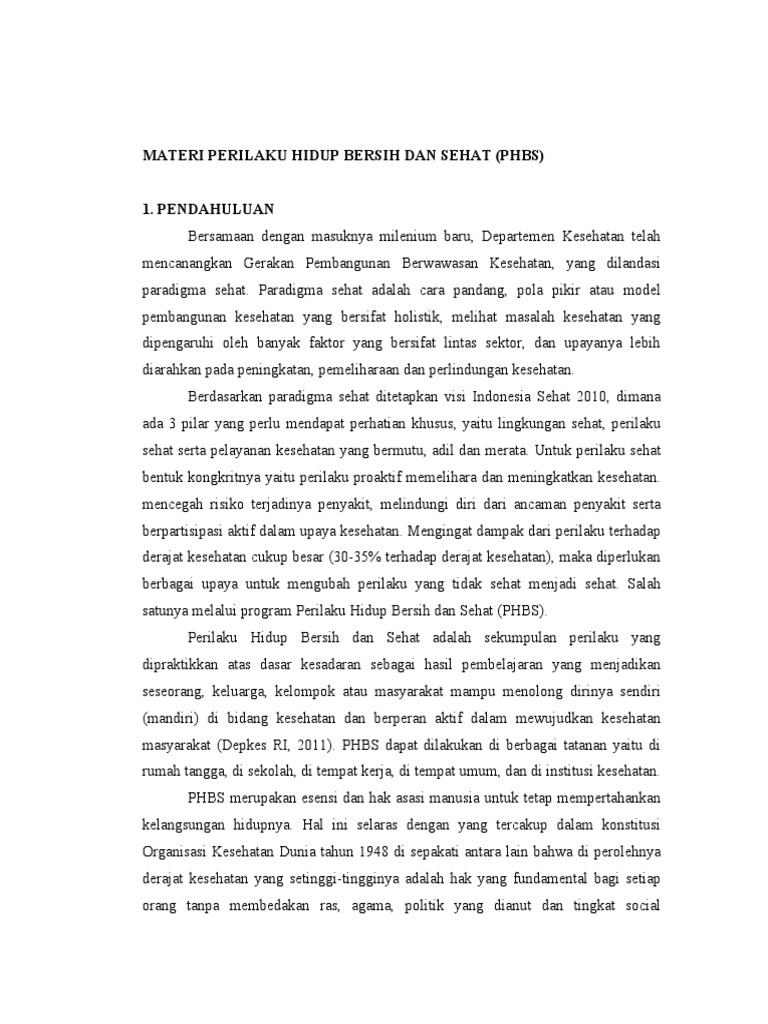 Materi Phbs Untuk Sekolah Dan Masyarakat Pdf