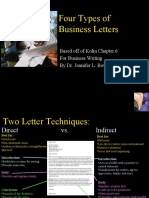 Four Types of Business Letters: Based Off of Kolin Chapter 6 For Business Writing by Dr. Jennifer L. Bowie