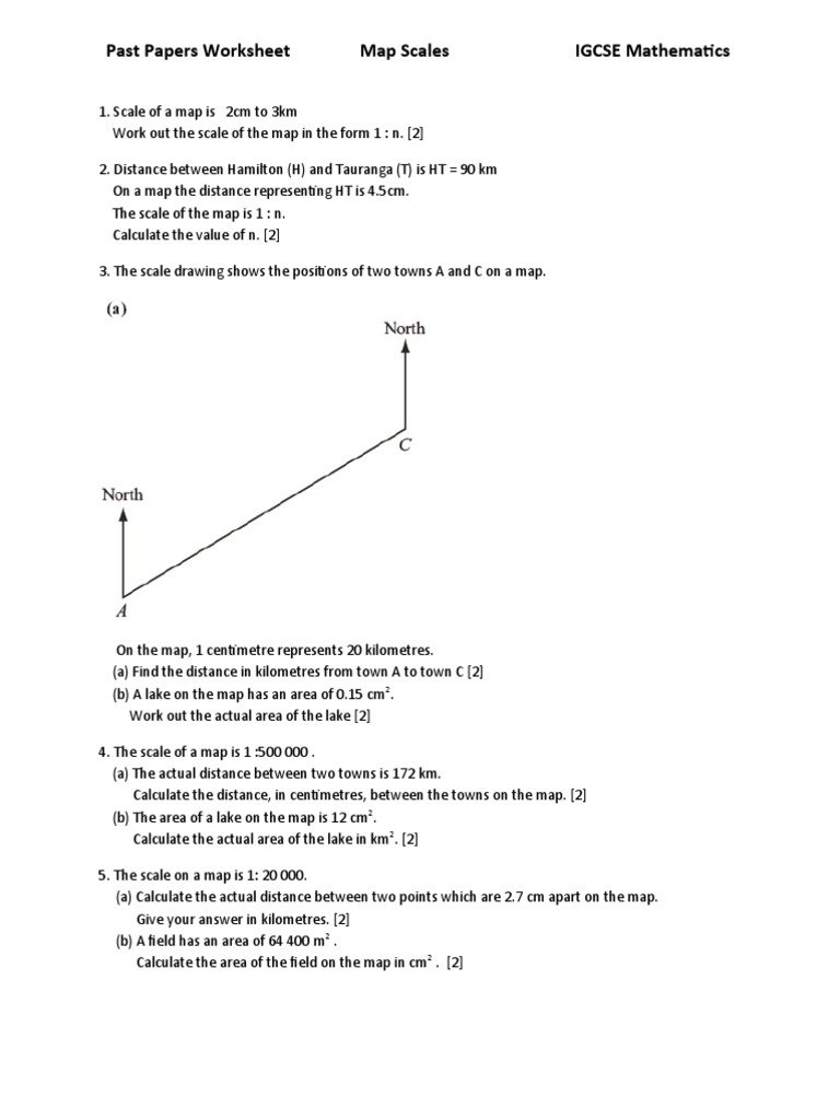 Map Scale Worksheets
