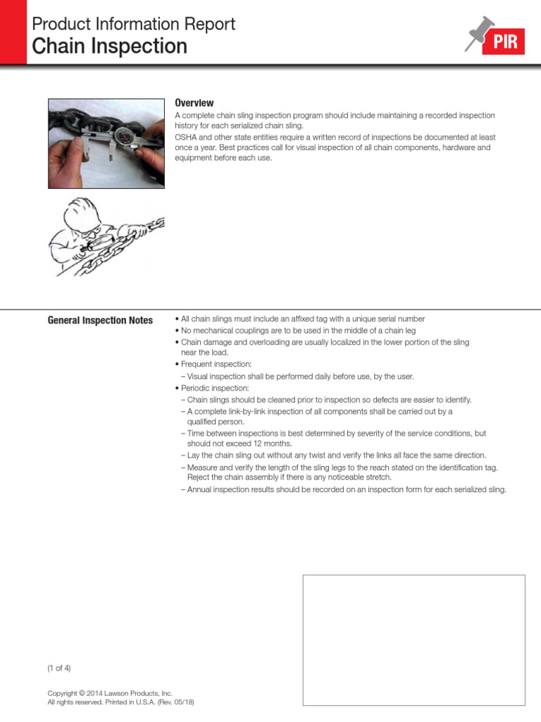 PIRMH Chain Inspection PI | PDF | Wear | Engineering Tolerance