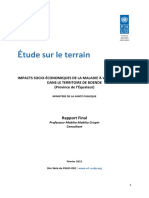 Impact Socioeconomique de La Maladie A Virus Ebola Dans Le Territoire de Boende