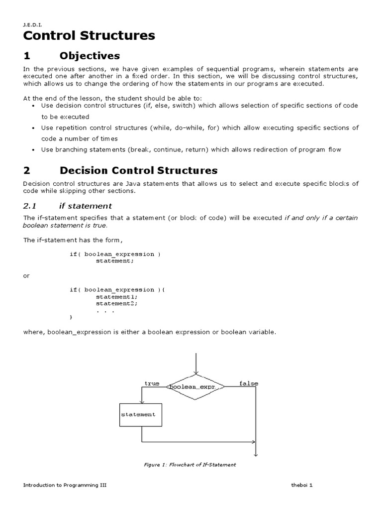 Notes4 Control Structures | PDF | Control Flow | Computer Programming