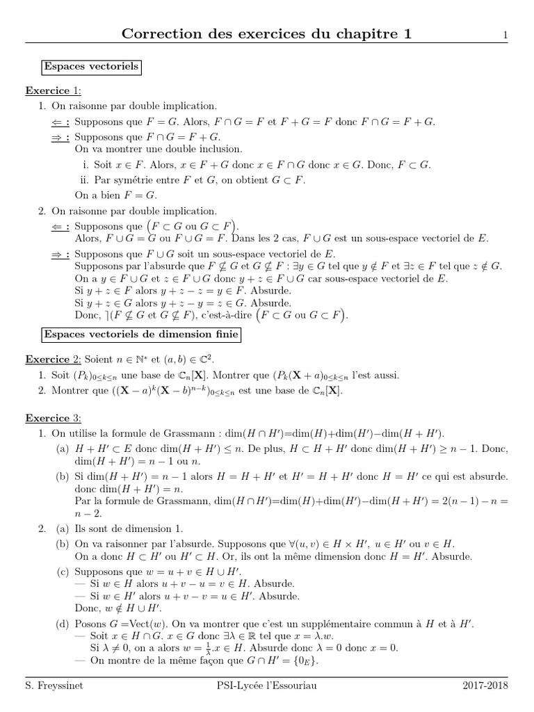 Correction exercices maths terminale bac | PDF | Inclusion ...