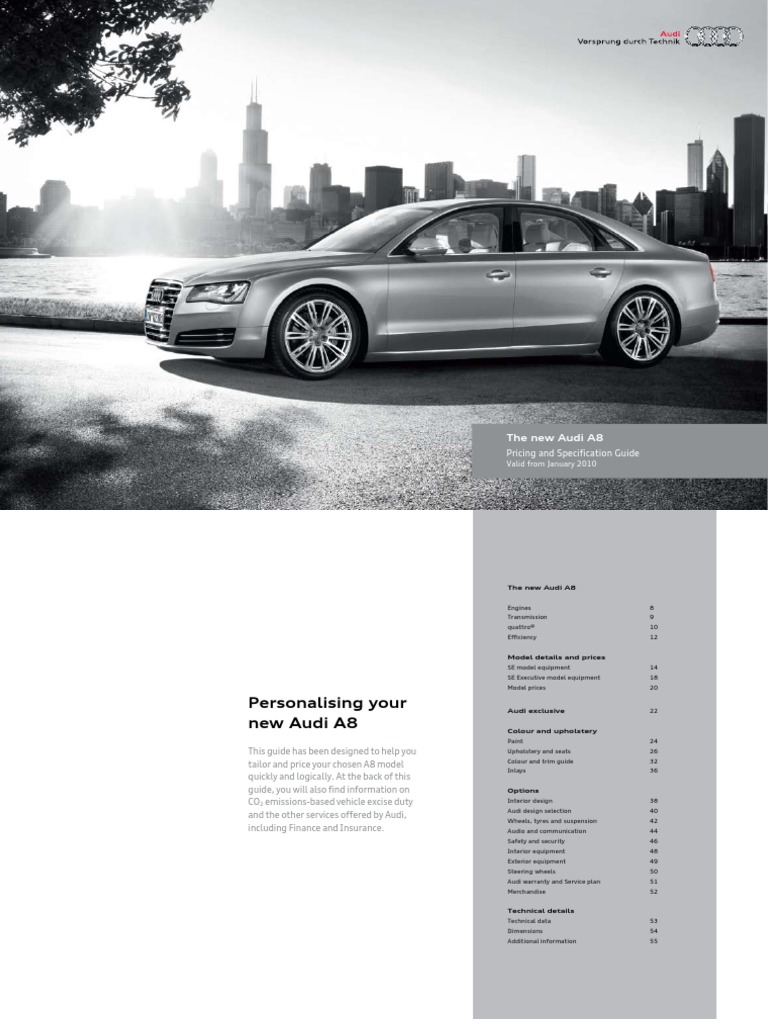 Audi A8 - 2011 - Owners - Manual PDF | PDF | Audi | Fuel