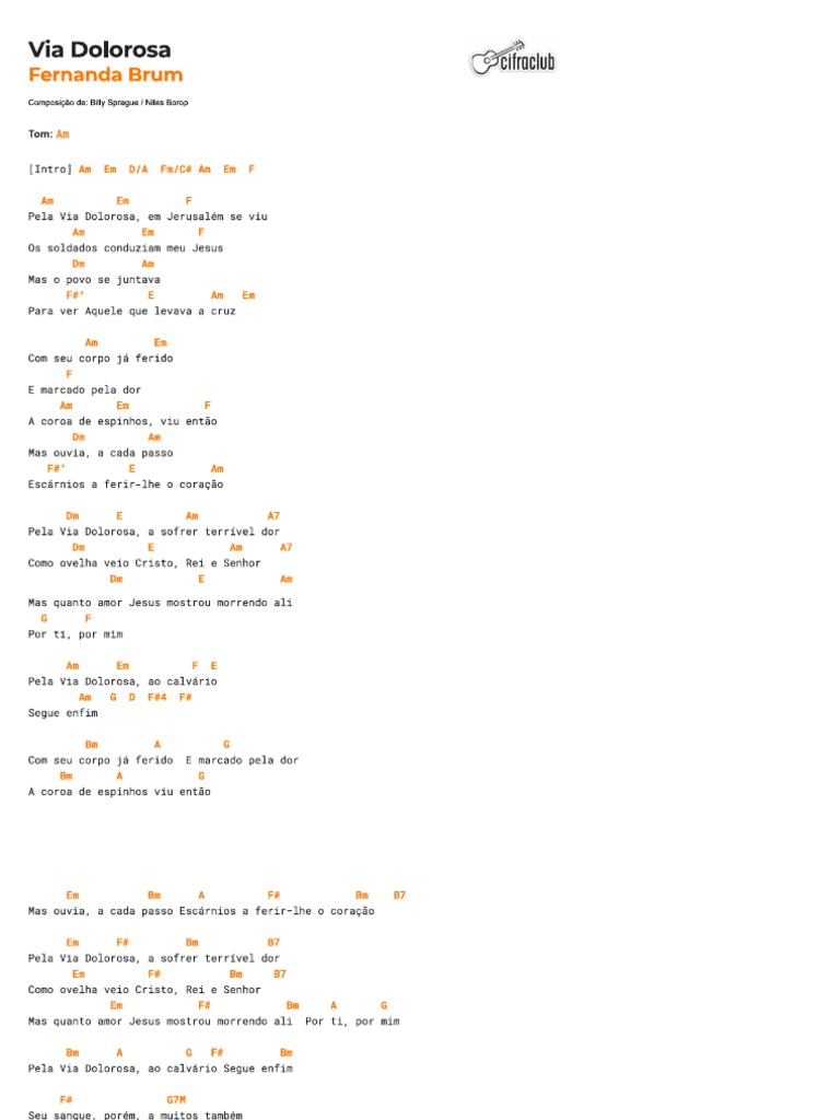 Via Dolorosa Fernanda Brum (Cifra) PDF