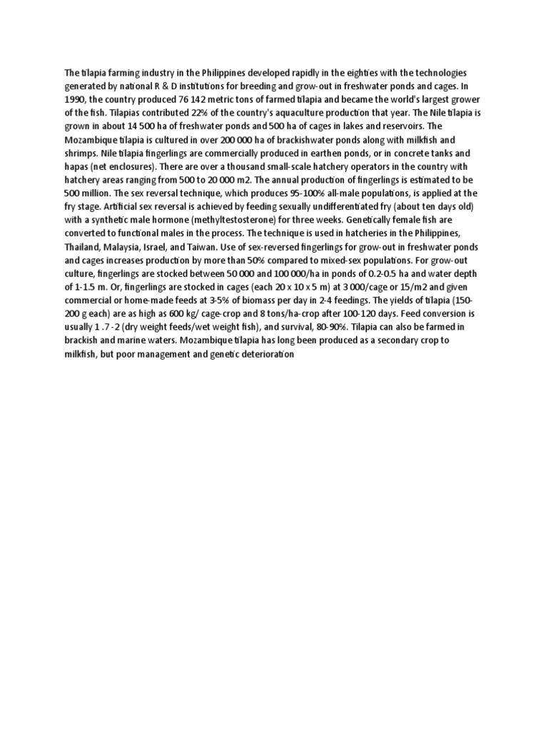 The Tilapia Farming Industry in The Philippines PDF