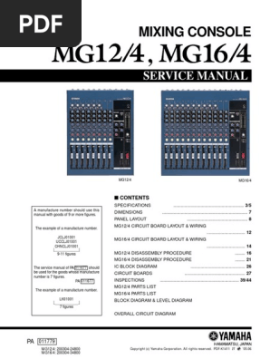 Mixing Console: Service Manual | PDF | Audio Engineering | Audio