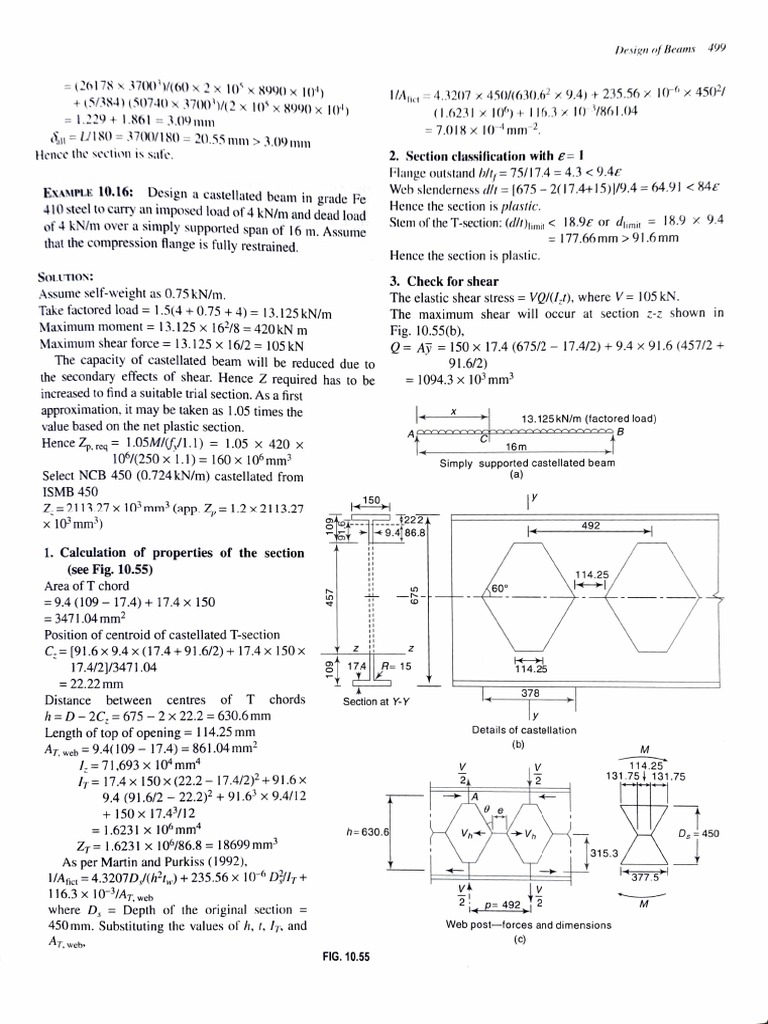 Castellated Beam Design Example | PDF | Bending | Beam (Structure)