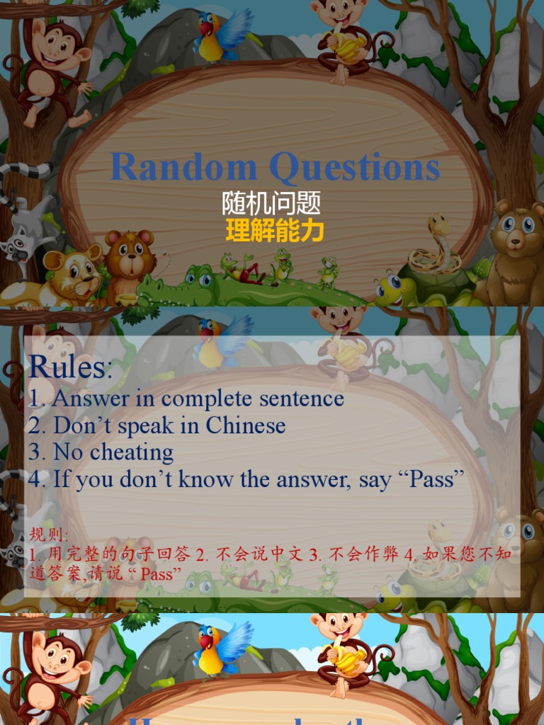 Engaging Random Questions for Kids | PDF | Language Arts & Discipline