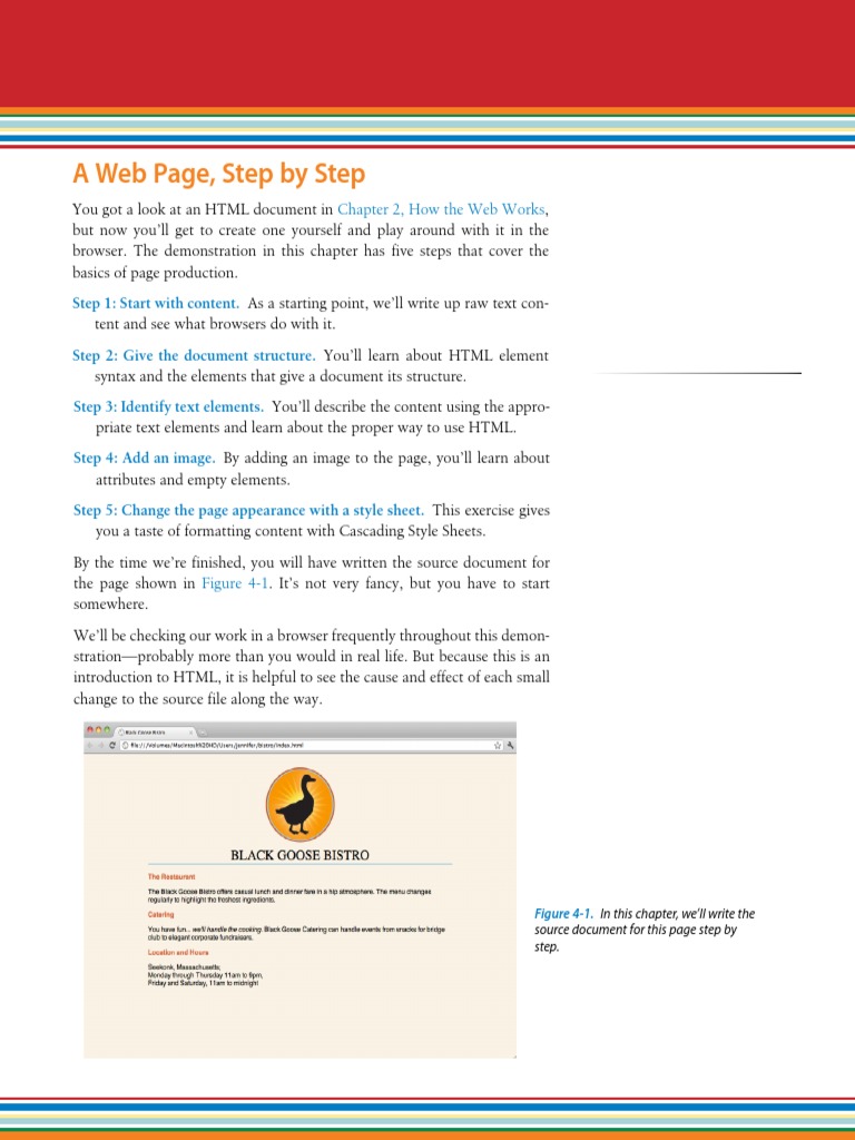 A Web Page, Step by Step: Chapter 2, How The Web Works | PDF