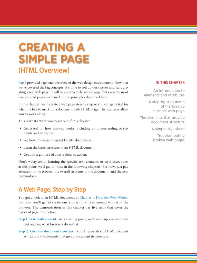Creating A Simple Page - HTML Overview | PDF