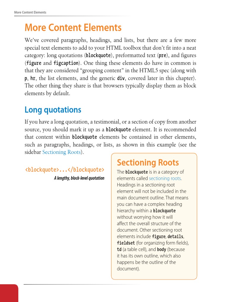 HTML Whitespace and Content Elements | PDF | Html Element | Cyberspace