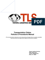 Toyota Transportation Claims Policies and Procedures