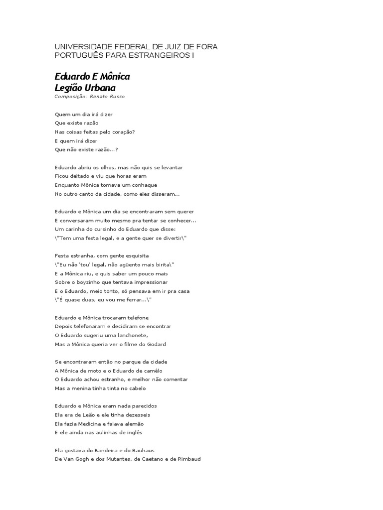 Musica Eduardo-E-Monica | PDF | Poesia
