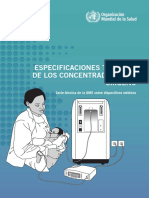 Especificaciones Tecnicas de Los Concentradores de Oxigeno