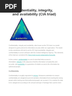 Confidentiality, Integrity, and Availability (CIA Triad)