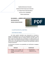 Clasi Fi Caci Ondelamateri A: Sustanci Aspuras:: Conteni Do: Año:1Eroa, B, Cyd Docente:Yusneryfernandez