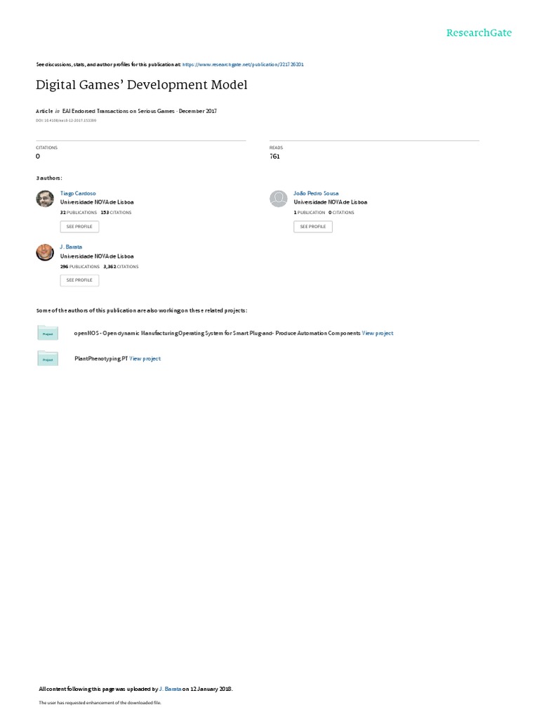 Digital Games' Development Model: EAI Endorsed Transactions On Serious ...