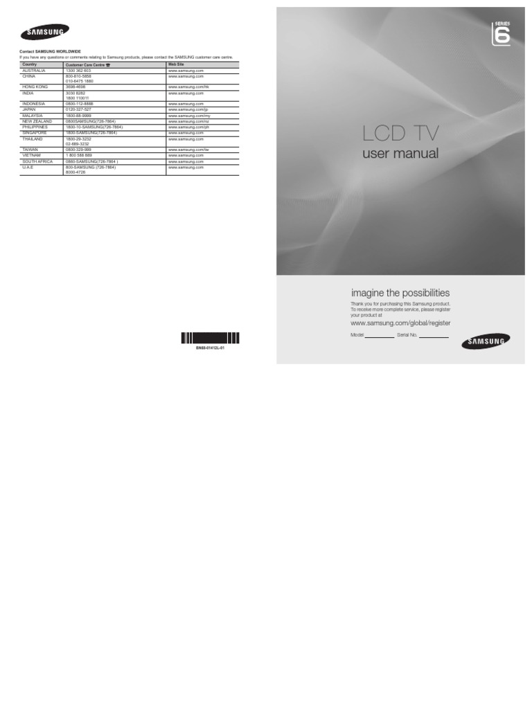 Our Samsung TV Manual | PDF | Hdmi | Television Technology