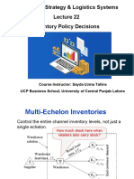 Logistics Strategy & Logistics Systems Inventory Policy Decisions