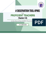 Classroom Observation Tool-Rpms: Proficient Teachers