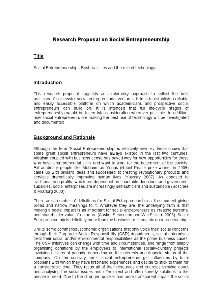 Social entrepreneurship research titles picture