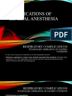 Plications of General Anesthesia