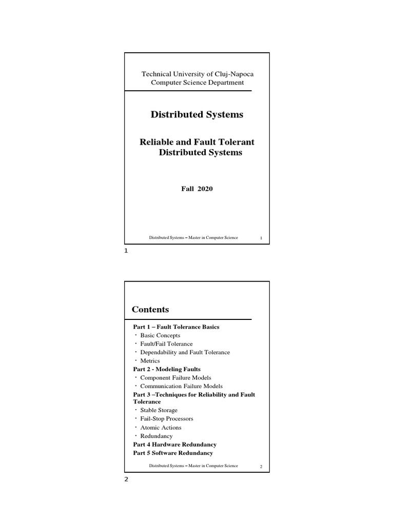 Reliable and Fault Tolerant Distributed Systems | PDF | Fault Tolerance ...