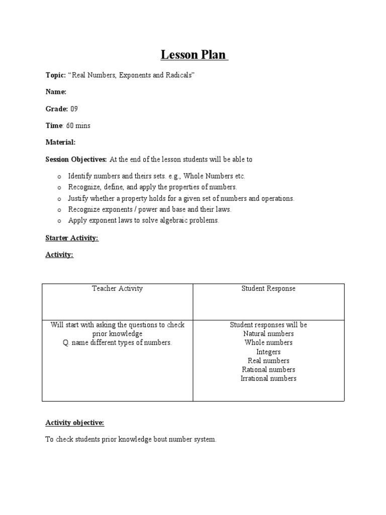 Lesson Plan SC | PDF